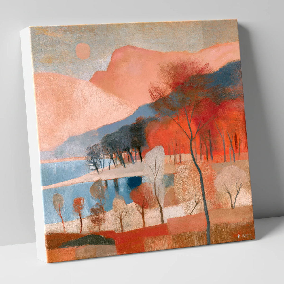 Terracotta Fells and Slate Lake lake district lake canvas wall art