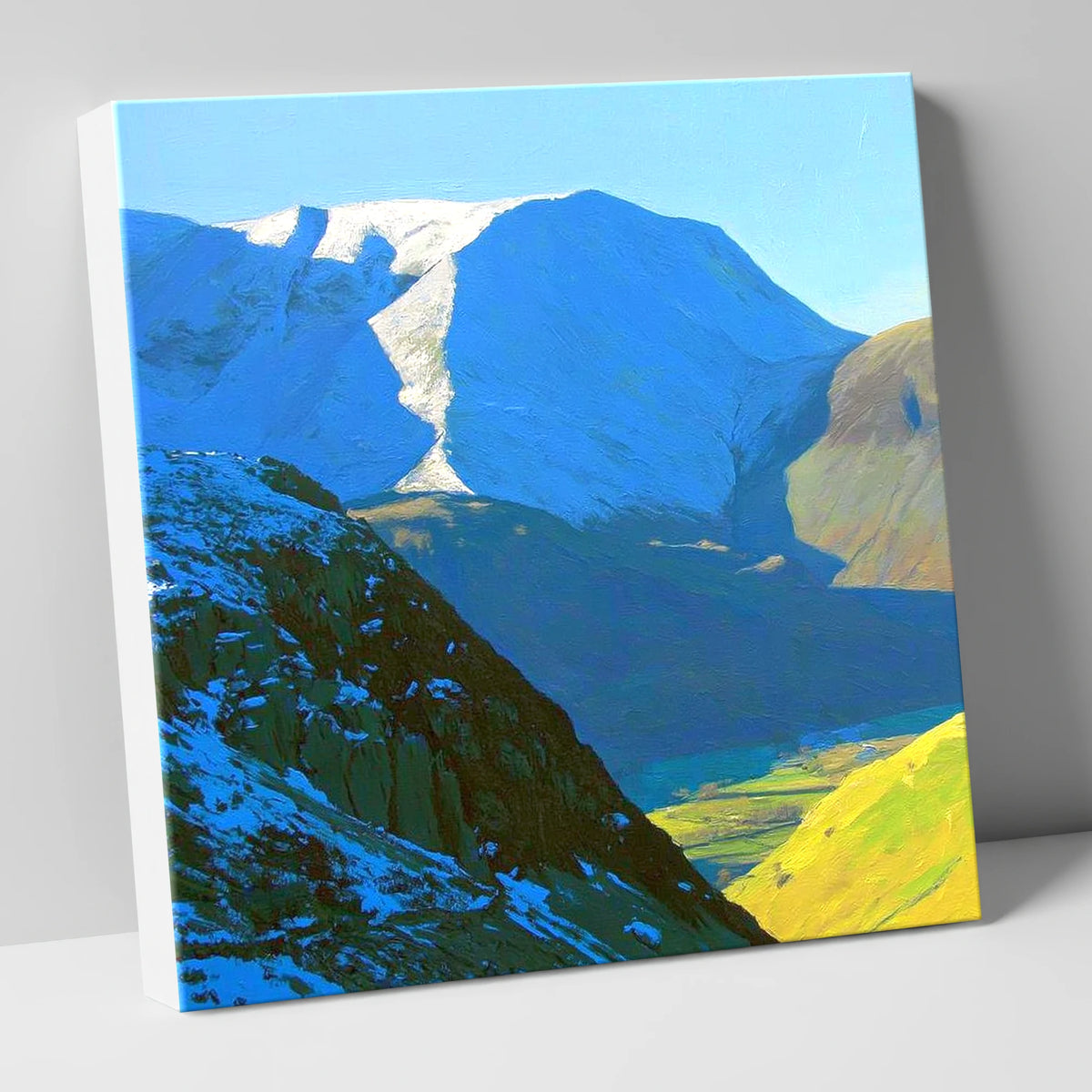 Winter Sunlight on Hindscarth Peak lake district fell canvas wall art