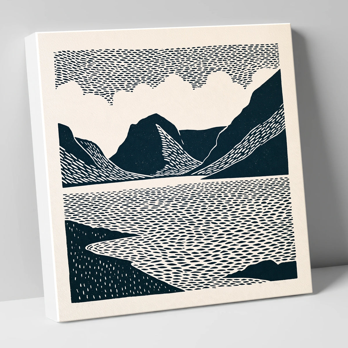 Crummock Water Graphic Landscape lake district lake canvas wall art