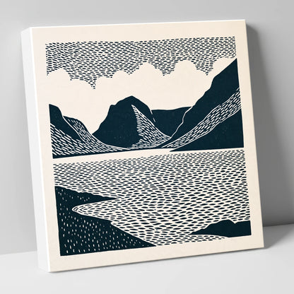 Crummock Water Graphic Landscape lake district lake canvas wall art