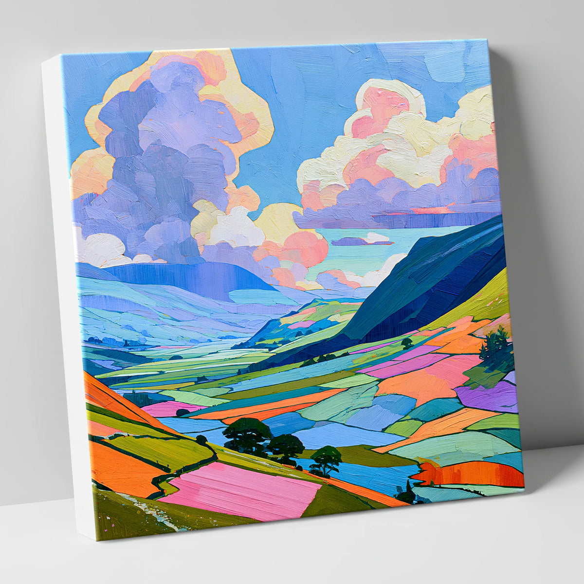 Lavender Clouds Over Rolling Fells lake district fell canvas wall art