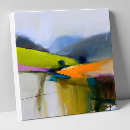 Tangerine Light on the Fells lake district sky canvas wall art