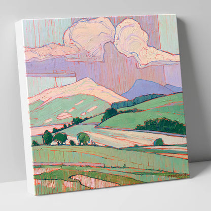Vivid Fells Under Storm Clouds lake district sky canvas wall art