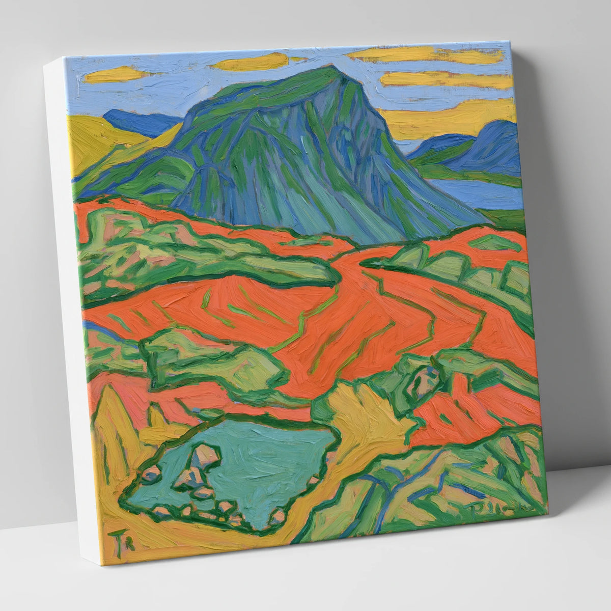 Vivid Haystacks Fell and Tarn lake district fell canvas wall art