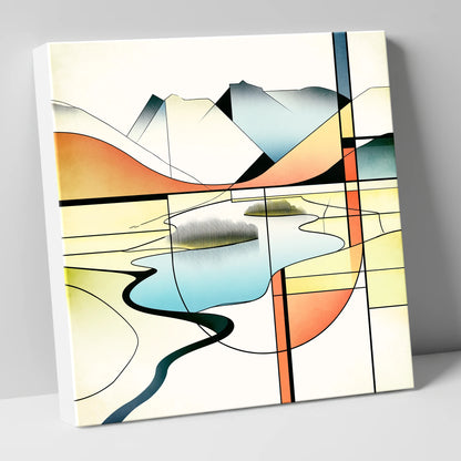 Abstract Geometric Elter Water lake district lake canvas wall art