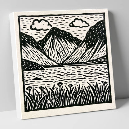 Black and White Wasdale Valley lake district valley canvas wall art