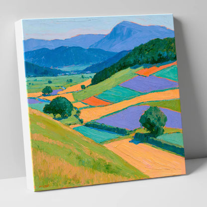 Violet And Ochre Dale Fields lake district valley canvas wall art