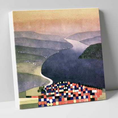 Geometric Ambleside and Indigo Waters lake district village canvas wall art