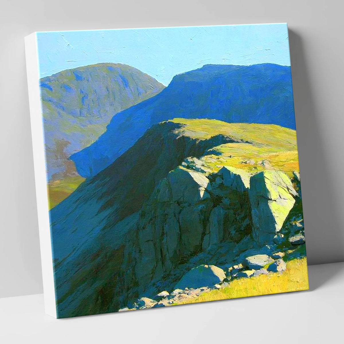 Sunlit Ridge on Crinkle Crags lake district fell canvas wall art