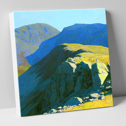 Sunlit Ridge on Crinkle Crags lake district fell canvas wall art