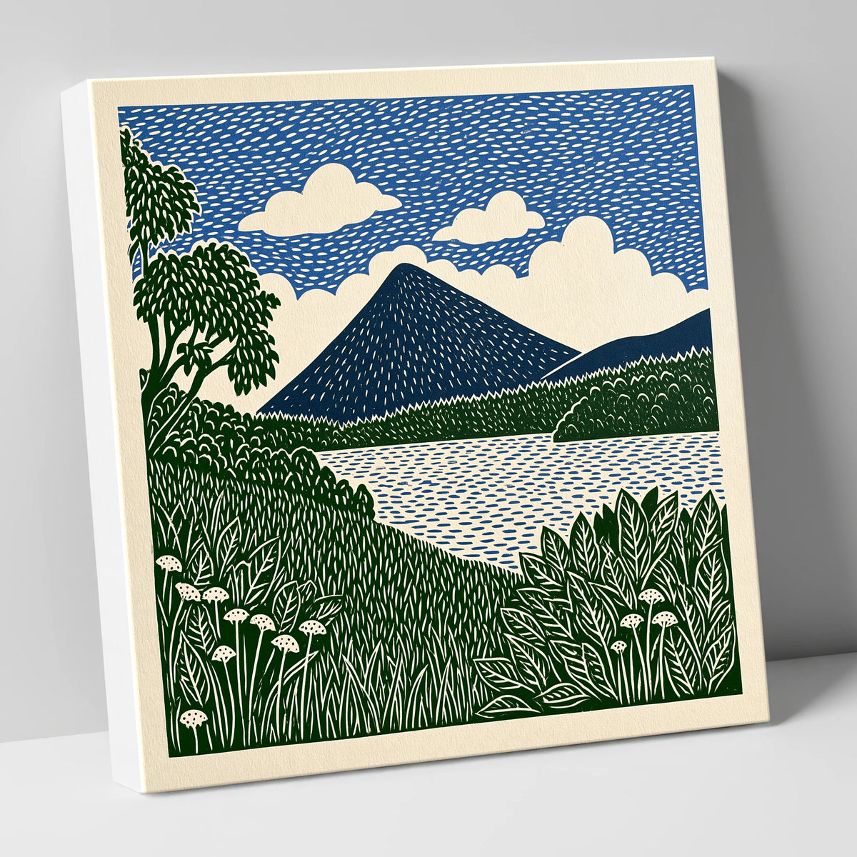 Catbells Peak in Deep Blue lake district fell canvas wall art