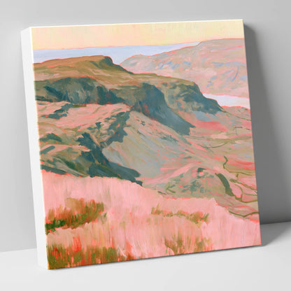 Fell Summit in Pastel Pink lake district fell canvas wall art