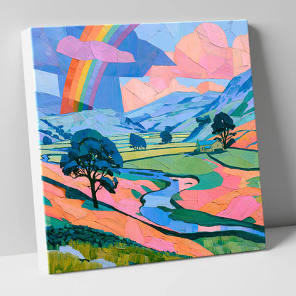 Lakeland Valley Rainbow After Rain lake district sky canvas wall art