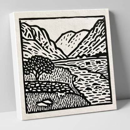 Monochrome Eskdale Valley Landscape lake district valley canvas wall art