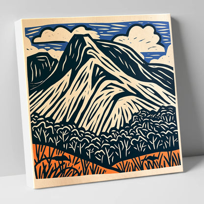 Bowfell Peak in Deep Navy lake district fell canvas wall art