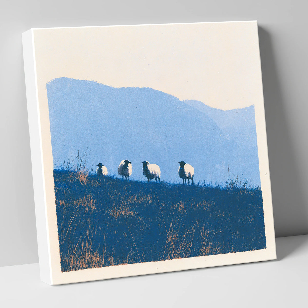 Herdwick Flock on Indigo Fellside lake district wildlife canvas wall art