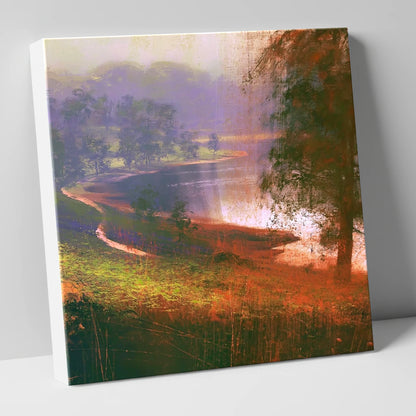 Tarn Hows in Violet Mist lake district lake canvas wall art