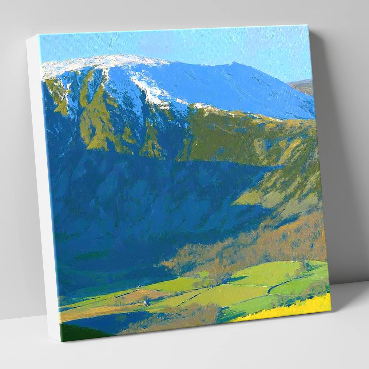 Bleaberry Fell Snowy Crags lake district fell canvas wall art