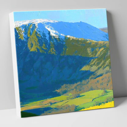 Bleaberry Fell Snowy Crags lake district fell canvas wall art