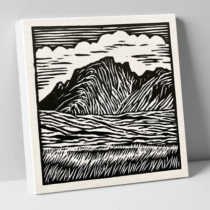 Scafell Pike in Bold Monochrome lake district fell canvas wall art