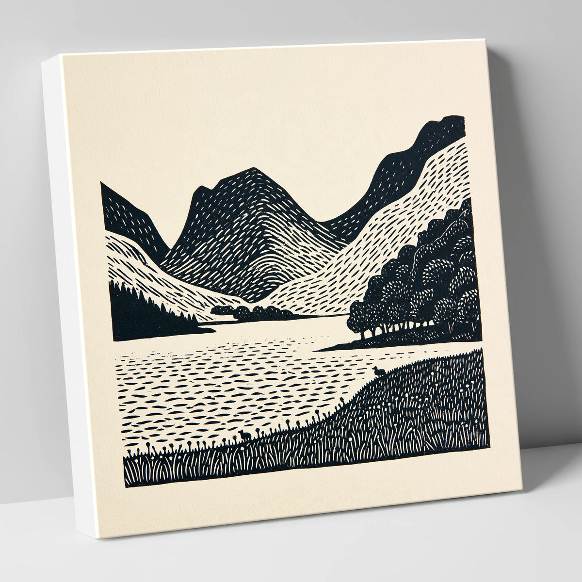 Bold Fells Above Buttermere lake district lake canvas wall art