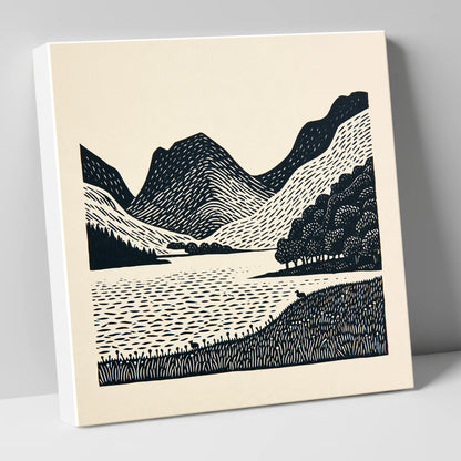 Bold Fells Above Buttermere lake district lake canvas wall art