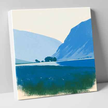Blue Fells and Still Lake lake district lake canvas wall art
