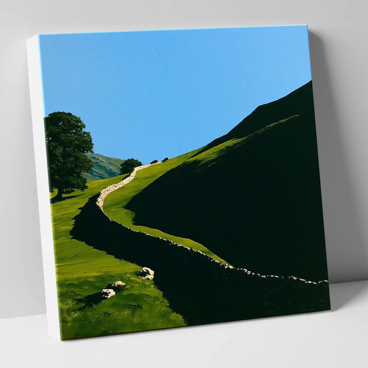 Shadowed Valley Drystone Wall lake district valley canvas wall art