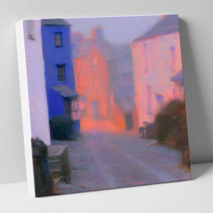 Twilight Haze Over Village Street lake district village canvas wall art