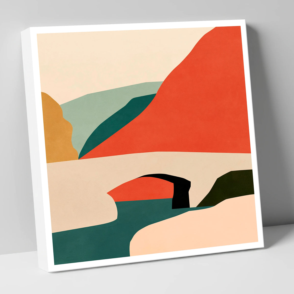 Stone Bridge and Terracotta Fells lake district waterfall canvas wall art
