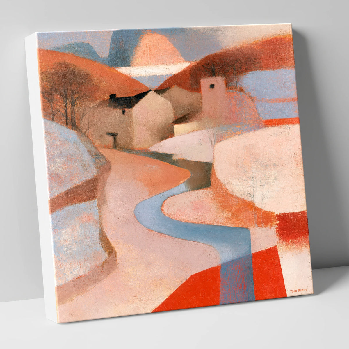 Terracotta Winding River Valley lake district waterfall canvas wall art