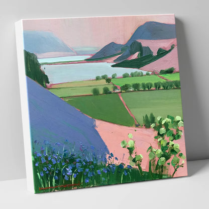 Pastel Crummock Water From Rannerdale lake district lake canvas wall art