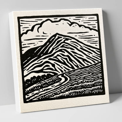 Black and White Blencathra Fell lake district fell canvas wall art