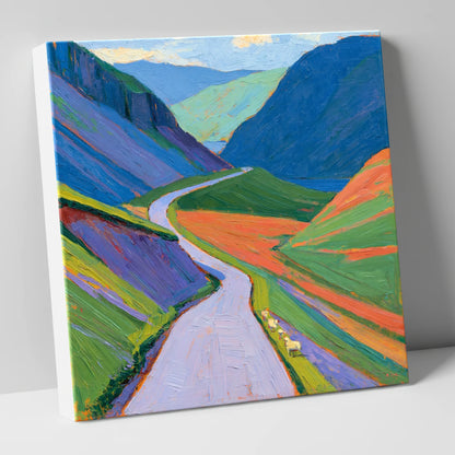 Winding Pass and Cobalt Fells lake district valley canvas wall art