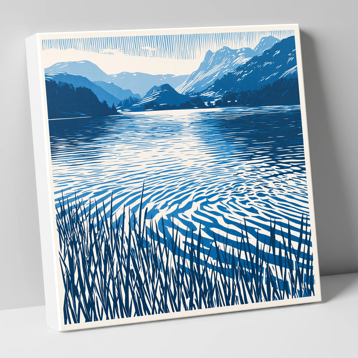 Cobalt Dawn Over the Lake lake district lake canvas wall art