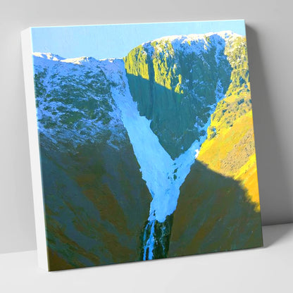 Snowy Crags of Nethermost Pike lake district fell canvas wall art