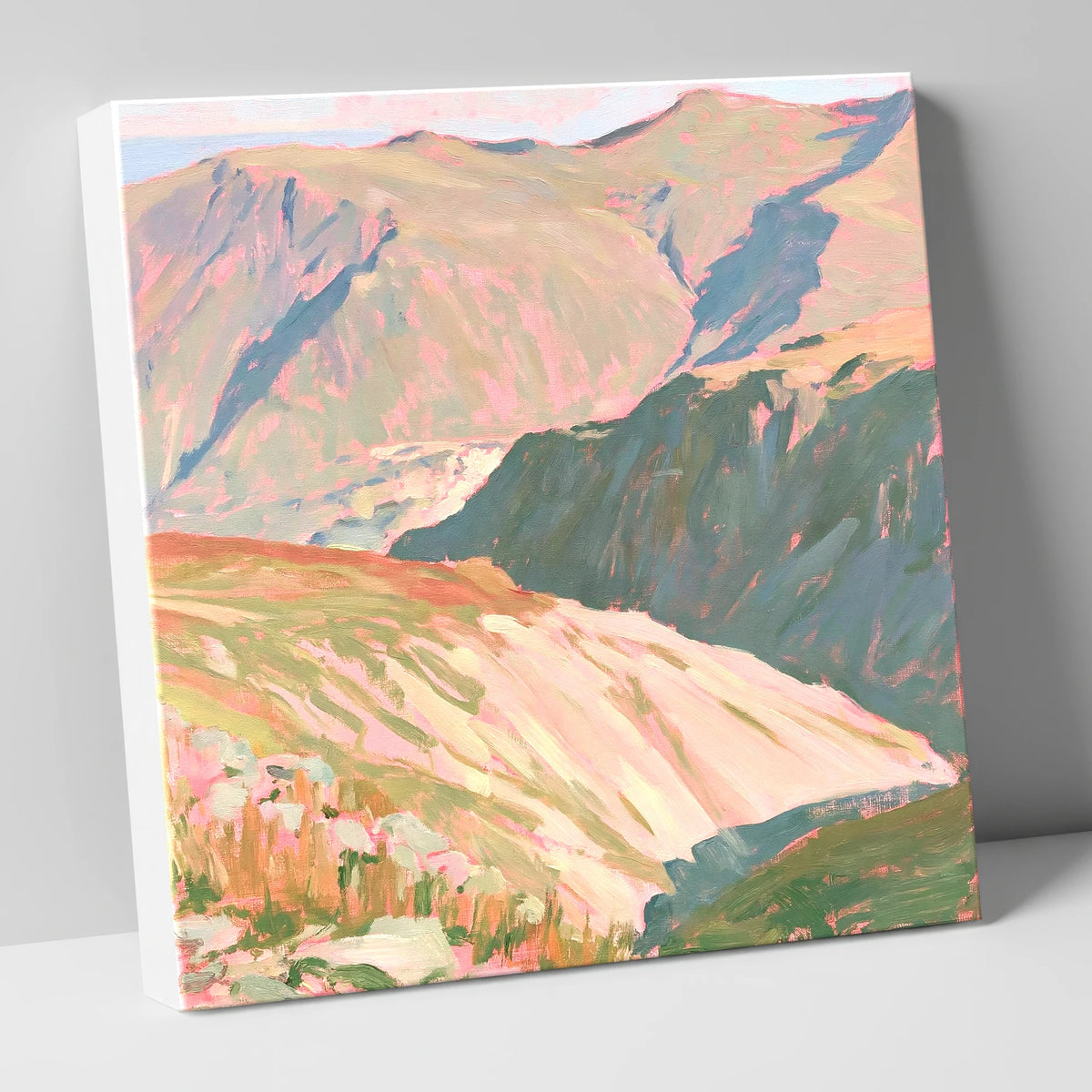Summit View in Pastel Light lake district fell canvas wall art