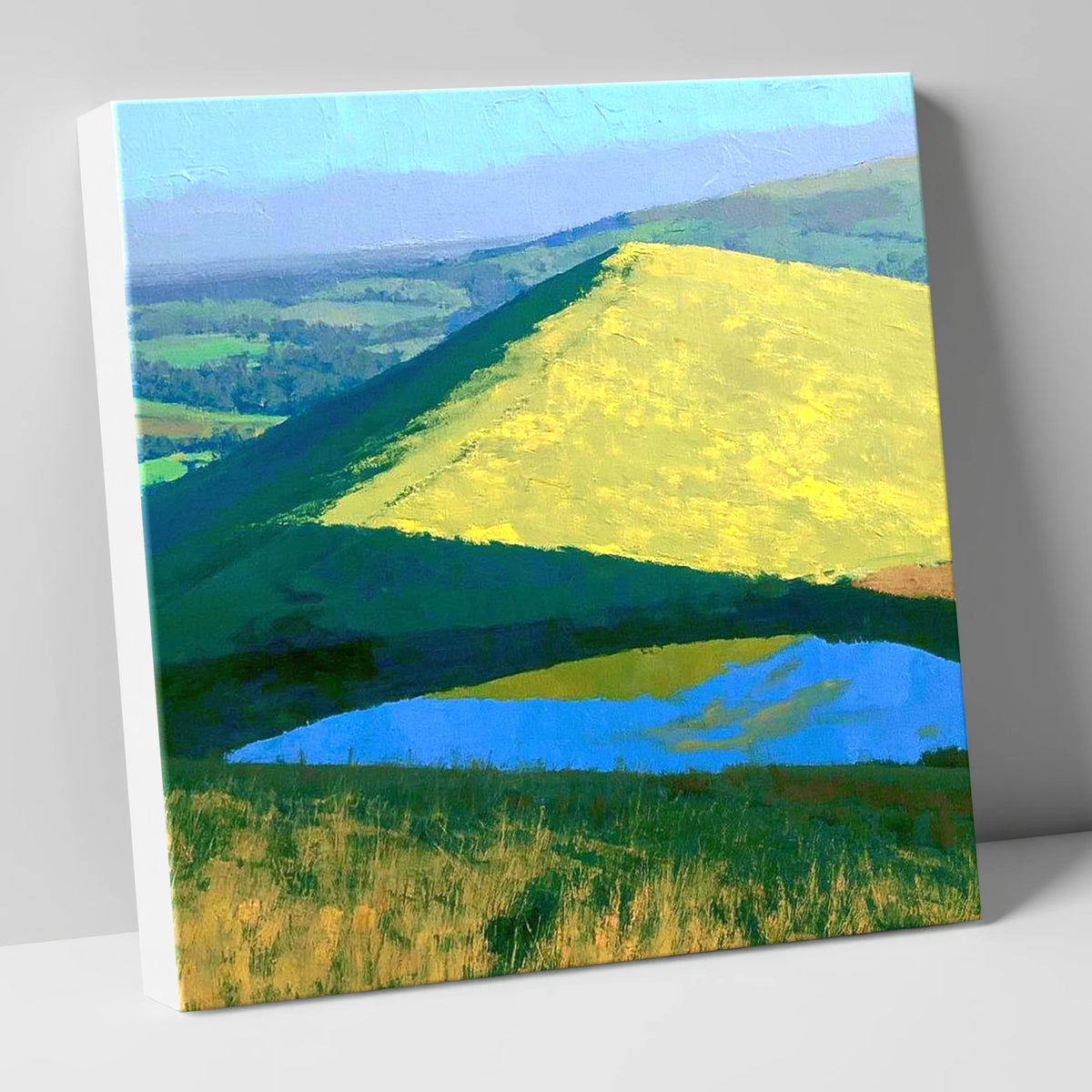 Bright Sunlight on Longlands Fell lake district fell canvas wall art