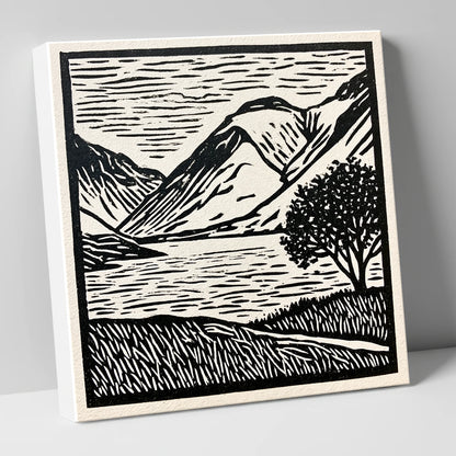 Wasdale in Black and White lake district valley canvas wall art