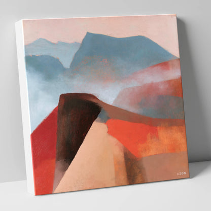 Terracotta Misty Mountain Ridge lake district fell canvas wall art