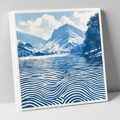 Buttermere in Cobalt Blue lake district lake canvas wall art