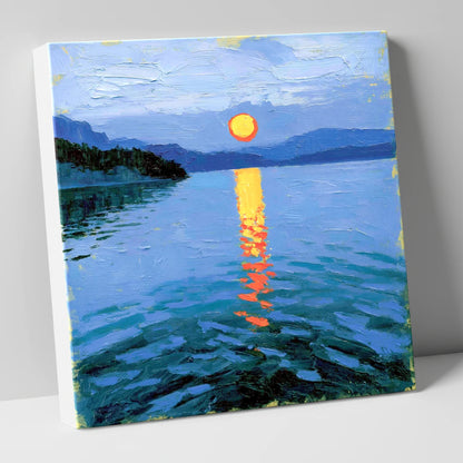 Fiery Sunset Over the Lake lake district lake canvas wall art