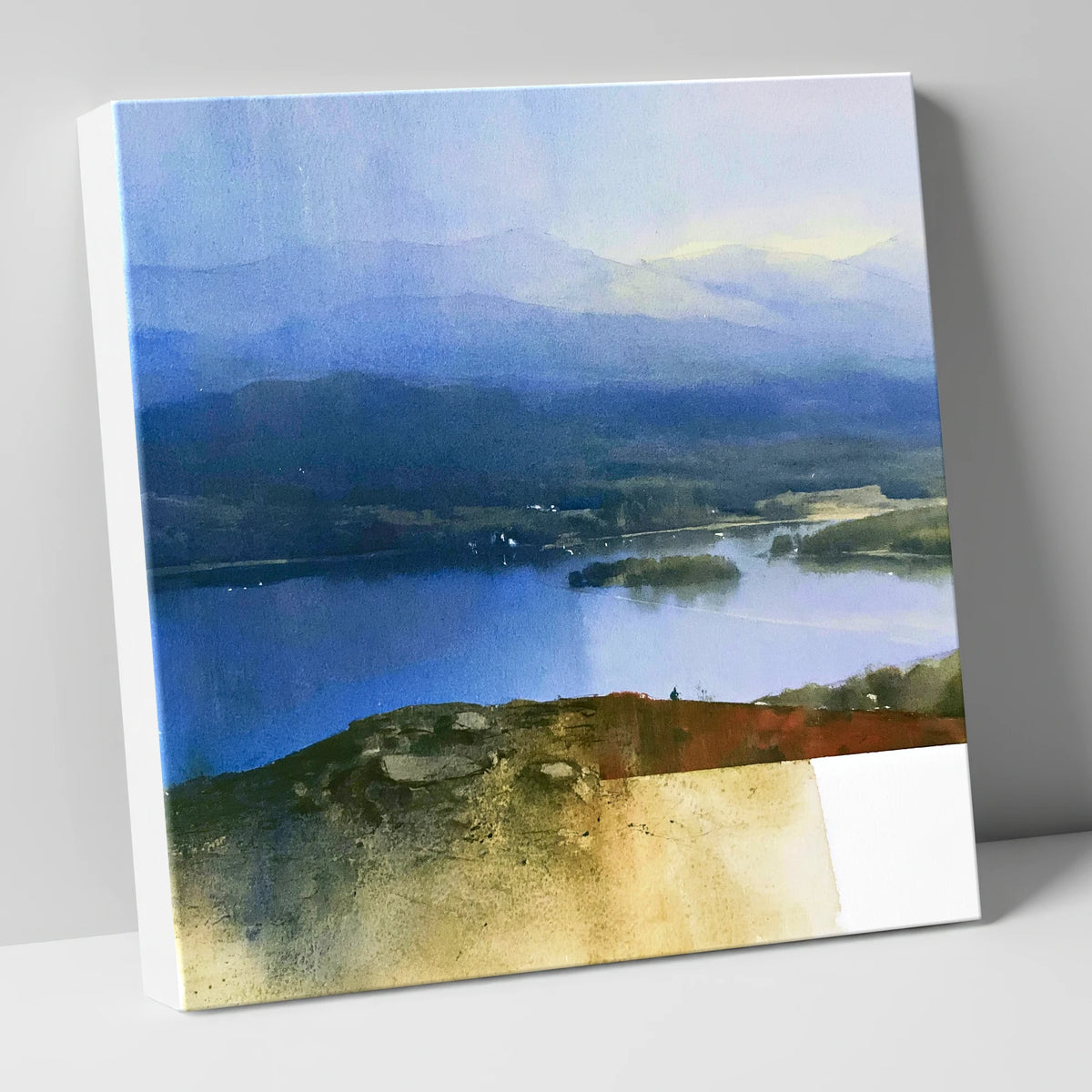 Indigo Windermere from Brant Fell lake district village canvas wall art