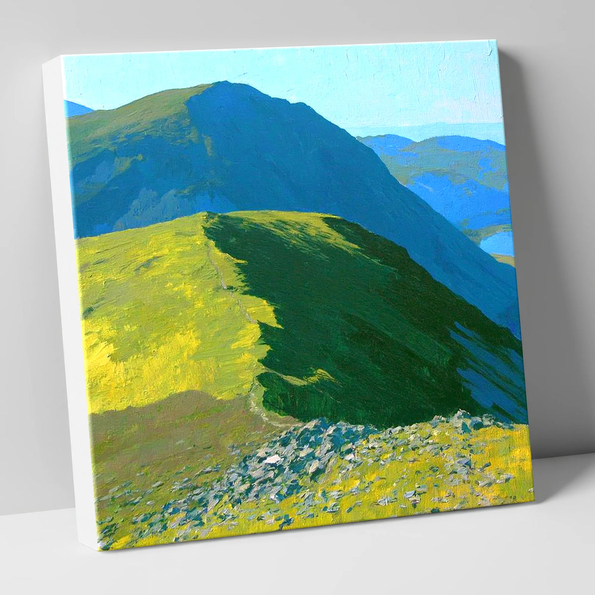 The Knott Ridge Path in Sunlight lake district fell canvas wall art