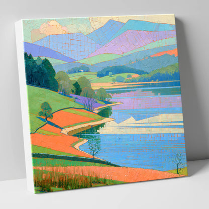 Turquoise Lake And Orange Shores lake district lake canvas wall art