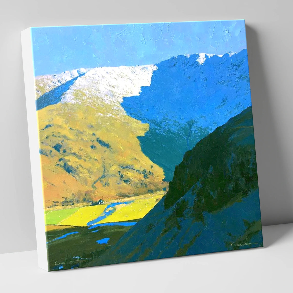 Winter Shadows on Grey Knotts lake district fell canvas wall art