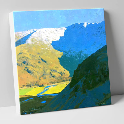 Winter Shadows on Grey Knotts lake district fell canvas wall art