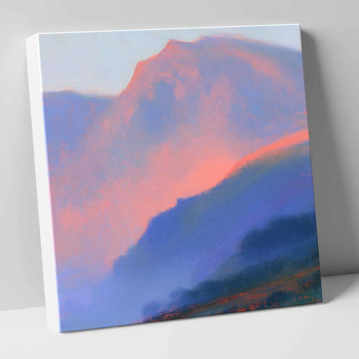 Pink Evening Light Over Fells lake district sky canvas wall art