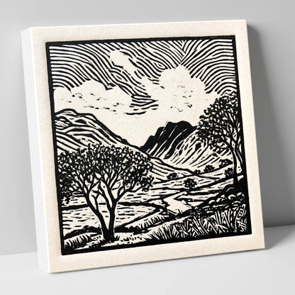 Black and White Eskdale Valley lake district valley canvas wall art