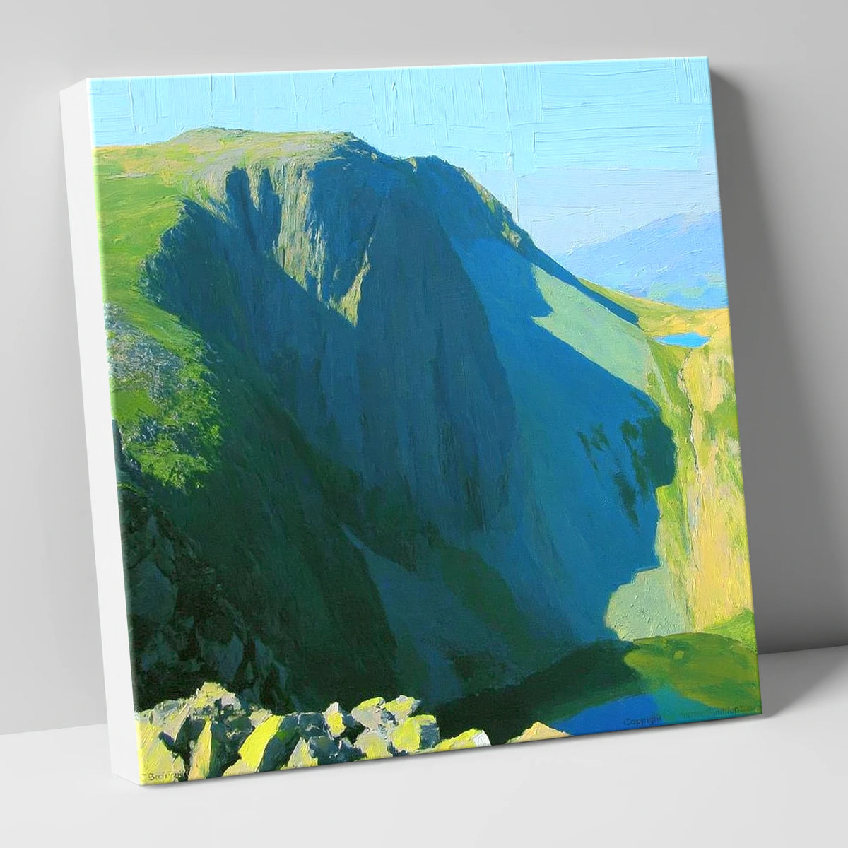 Sunlit Dale Head Crags lake district fell canvas wall art